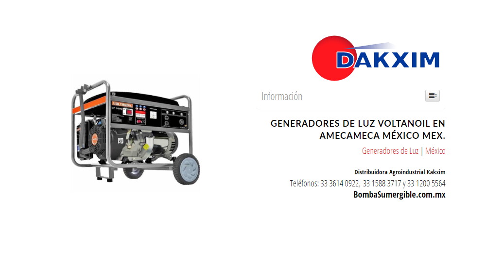 Generadores de Luz Voltanoil en Amecameca México Mex.