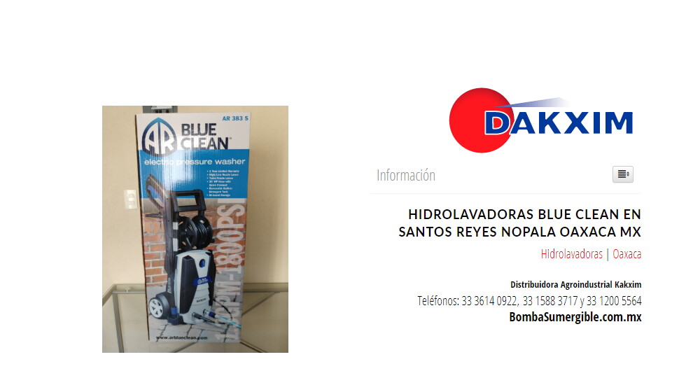 Hidrolavadoras Blue Clean en Santos Reyes Nopala Oaxaca MX