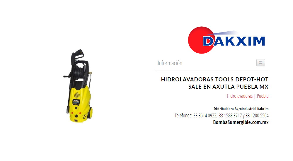 Hidrolavadoras Tools Depot-Hot Sale en Axutla Puebla MX