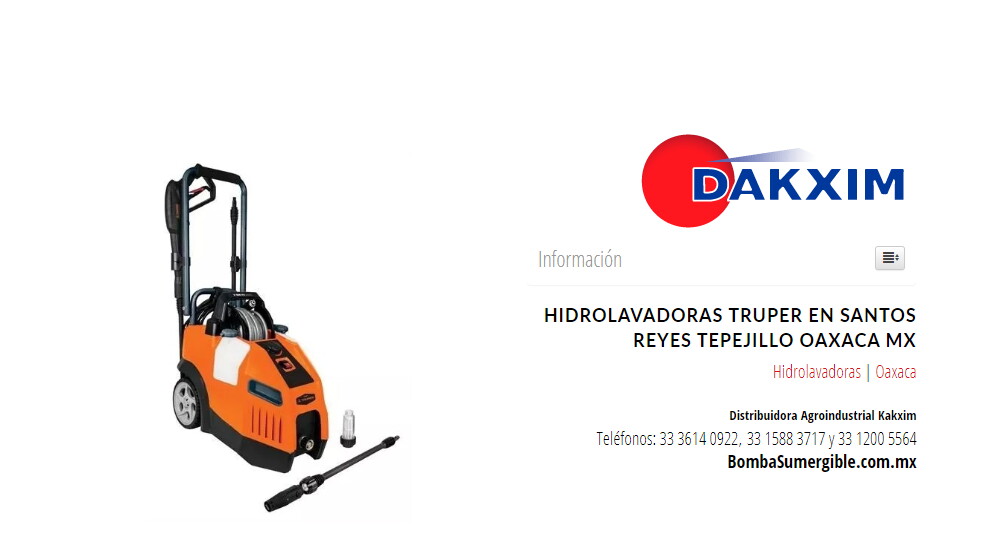 Hidrolavadoras Truper en Santos Reyes Tepejillo Oaxaca Mx