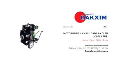 Motobomba 4 X 4 Pulgadas A  Di en Jopala Pue.