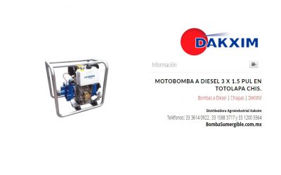Motobomba A Diesel 3 X 1.5 Pul en Totolapa Chis.