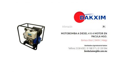 Motobomba A Diesel 4 X 4 Motor en Pacula Hgo.