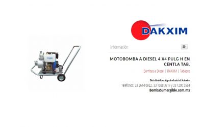 Motobomba A Diesel 4 X4 Pulg H en Centla Tab.