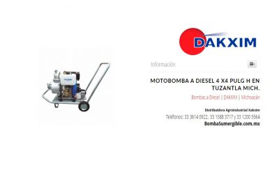 Motobomba A Diesel 4 X4 Pulg H en Tuzantla Mich.