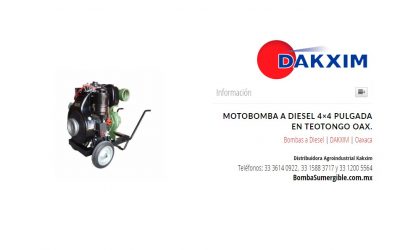 Motobomba A Diesel 4×4 Pulgada en Teotongo Oax.
