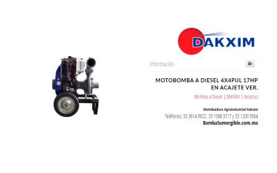 Motobomba A Diesel 4x4pul 17hp en Acajete Ver.