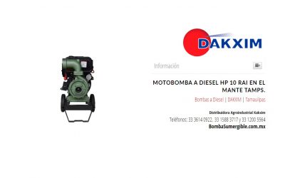 Motobomba A Diesel  Hp 10  Rai en El Mante Tamps.