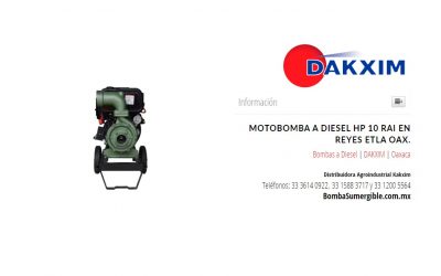 Motobomba A Diesel  Hp 10  Rai en Reyes Etla Oax.