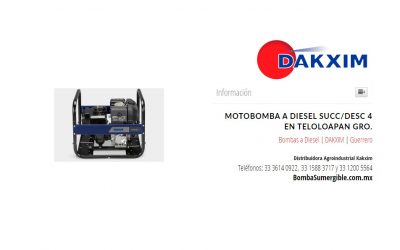 Motobomba A Diesel Succ/desc 4 en Teloloapan Gro.