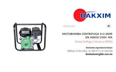 Motobomba Centrifuga 3×3 20hp en Janos Chih. MX