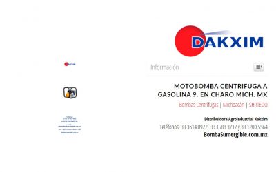 Motobomba Centrifuga A Gasolina 9. en Charo Mich. MX