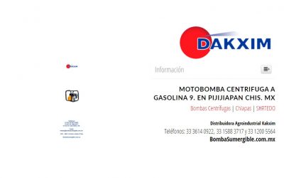 Motobomba Centrifuga A Gasolina 9. en Pijijiapan Chis. MX