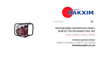 Motobomba Centrifuga Husky Rlbf227 en Suchiapa Chis. MX