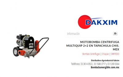 Motobomba Centrifuga Multiquip 2×2 en Tapachula Chis. Mex