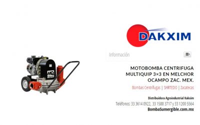 Motobomba Centrifuga Multiquip 3×3 en Melchor Ocampo Zac. Mex.