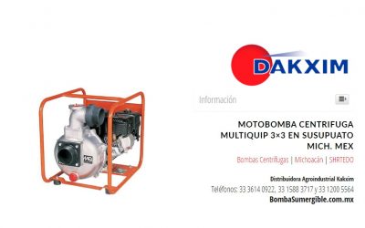 Motobomba Centrifuga Multiquip 3×3 en Susupuato Mich. Mex