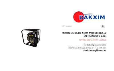 Motobomba De Agua Motor Diesel en Trancoso Zac.