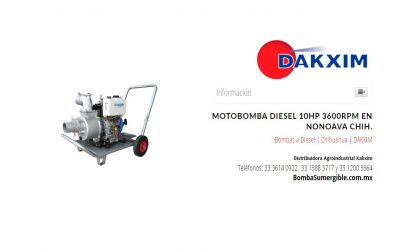 Motobomba Diesel 10hp 3600rpm en Nonoava Chih.