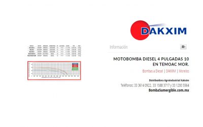 Motobomba Diesel 4 Pulgadas 10 en Temoac Mor.