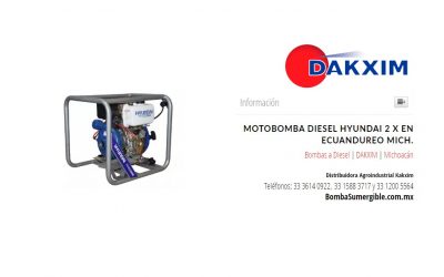 Motobomba Diesel  Hyundai 2 X en Ecuandureo Mich.