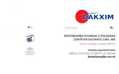 Motobomba Hyundai 2 Pulgadas Centr en Suchiate Chis. Mx