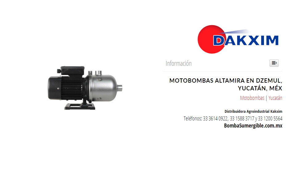 Motobombas Altamira en Dzemul, Yucatán, Méx