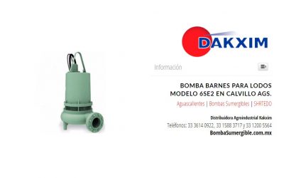 Bomba Barnes Para Lodos Modelo 6se2 en Calvillo Ags.