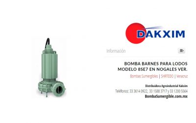 Bomba Barnes Para Lodos Modelo 8se7 en Nogales Ver.