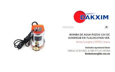 Bomba De Agua Pozos 12v Dc Sumergib en Tlalixcoyan Ver.