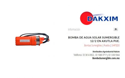 Bomba De Agua Solar Sumergible 12/2 en Axutla Pue.