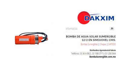 Bomba De Agua Solar Sumergible 12/2 en Simojovel Chis.