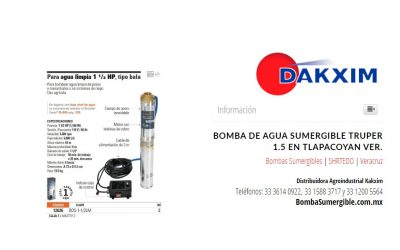 Bomba De Agua Sumergible Truper 1.5 en Tlapacoyan Ver.