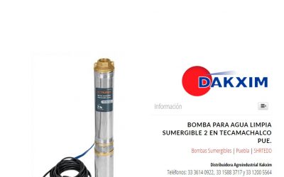 Bomba Para Agua Limpia Sumergible 2 en Tecamachalco Pue.