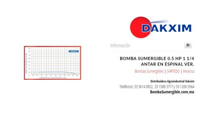 Bomba Sumergible 0.5 Hp 1 1/4 Antar en Espinal Ver.