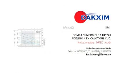 Bomba Sumergible 1 Hp 220 Adelino 4 en Calotmul Yuc.