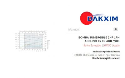 Bomba Sumergible 2hp 1ph Adelino 4s en Akil Yuc.