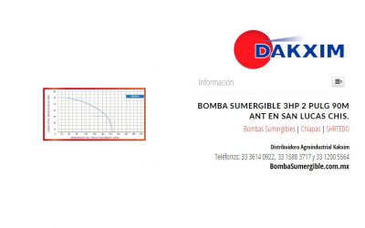 Bomba Sumergible 3hp 2 Pulg 90m Ant en San Lucas Chis.