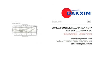 Bomba Sumergible Aqua Pak 7.5hp Par en Coxquihui Ver.