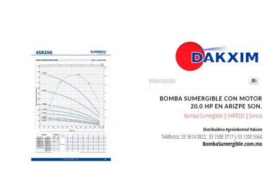 Bomba Sumergible Con Motor 20.0 Hp en Arizpe Son.