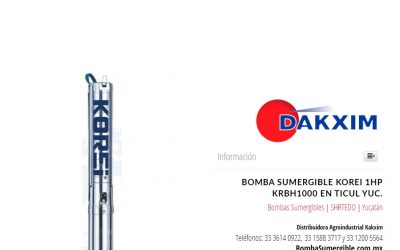 Bomba Sumergible Korei 1hp Krbh1000 en Ticul Yuc.