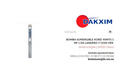 Bomba Sumergible Korei 90mts 1 Hp 1 en Landero y Coss Ver.