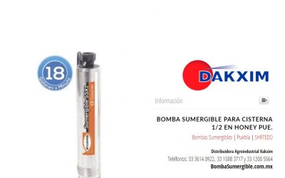 Bomba Sumergible Para Cisterna 1/2 en Honey Pue.