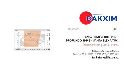 Bomba Sumergible Pozo Profundo 3hp en Santa Elena Yuc.