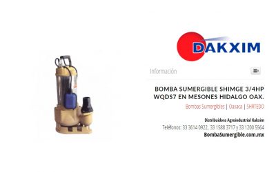 Bomba Sumergible Shimge 3/4hp Wqds7 en Mesones Hidalgo Oax.