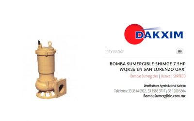 Bomba Sumergible Shimge 7.5hp Wqk36 en San Lorenzo Oax.