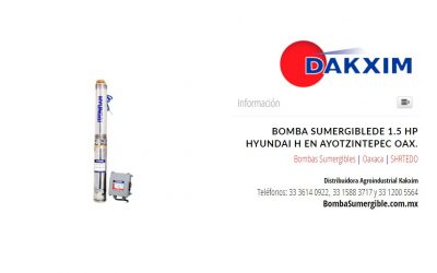 Bomba Sumergiblede 1.5 Hp Hyundai H en Ayotzintepec Oax.