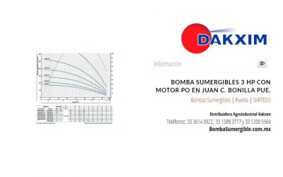 Bomba Sumergibles 3 Hp Con Motor Po en Juan C. Bonilla Pue.