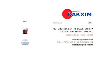 Motobomba centrifuga Efco 2hp 1.5x en Coronango Pue. Mx